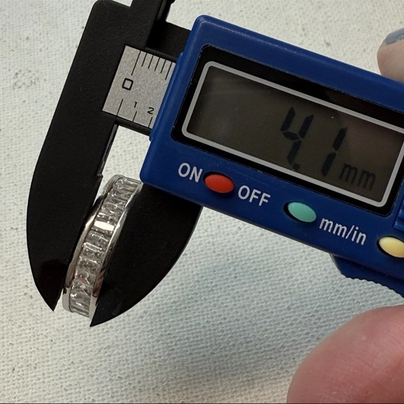 MEDA Sterling Silver 925 CZ Baguette Belt Buckle Ring Sz 8 Channel Set - Picture 8 of 9